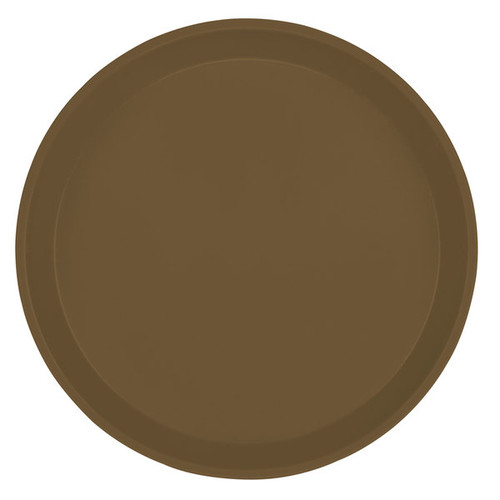 Cambro 1400513 14" Dia. Bay Leaf Brown Round Fiberglass Serving Camtray - 12/Case