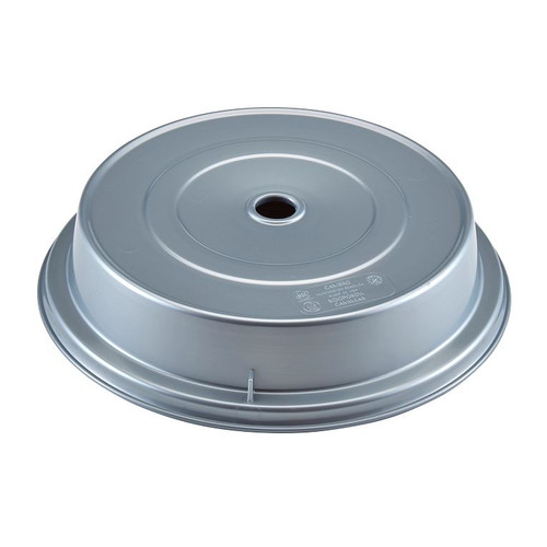 Cambro MDCPC9CW486 9.13" Silver Lightweight Polycarbonate Stackable Round Camwear Camcover - 12/Case