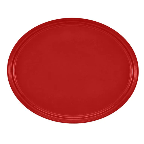 Cambro 2500521 24" x 19" Red High-Impact Fiberglass Oval Camtray - 6/Case