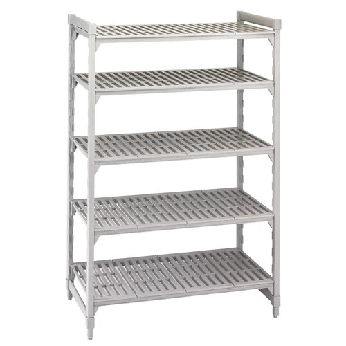 Cambro CPU215484V5PKG 54" W x 21" D x 84" H Speckled Gray 5 Shelves Vented Camshelving Premium Starter Unit