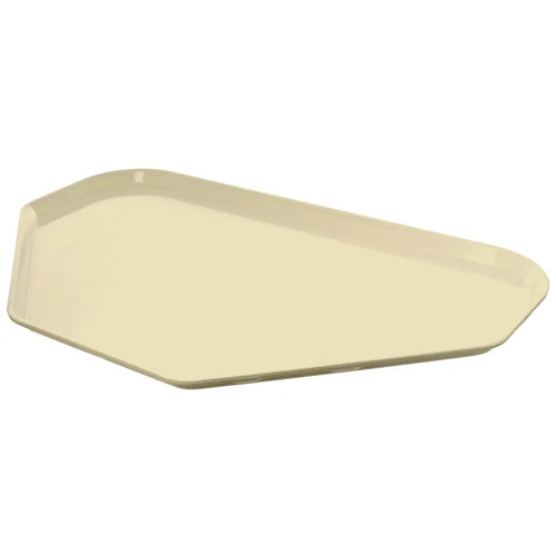 Cambro 1422TR536 14" x 22" Trapezoid Fiberglass Lemon Chiffon Camtray - 12/Case