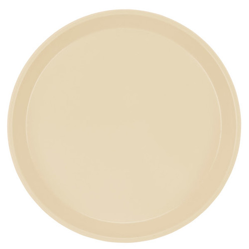 Cambro 1100537 11" Dia. Cameo Yellow Round Fiberglass Serving Camtray - 12/Case