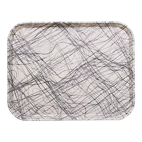 Cambro 1520277 15" x 20.25" Rectangular Fiberglass Swirl Gray Camtray - 12/Case