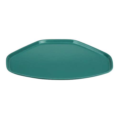 Cambro 1520TR414 14.56" x 19.5" Trapezoid Fiberglass Teal Camtray - 12/Case