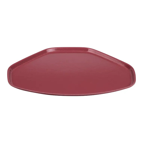 Cambro 1520TR410 14.56" x 19.5" Trapezoid Fiberglass Raspberry Cream Camtray - 12/Case