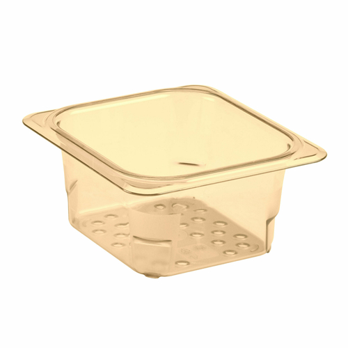 Cambro 63CLRHP150 6 15/16" x 12 3/4" x 5" Deep Translucent Fits 1/6 Size Food Pans H-Pan Colander - 6/Case