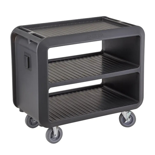 Cambro SC337615 41.50" W x 37.10" H x 23.80" D Charcoal Gray Polyethylene Ribbed Shelves Service Cart Pro