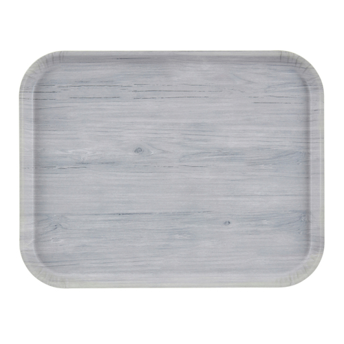 Cambro 1418DC810 18.05" W x 0.87" H x 14.06" D Stonewash Gray Textured Surface Fiberglass Rectangular Decor Series Camtray - 12/Case