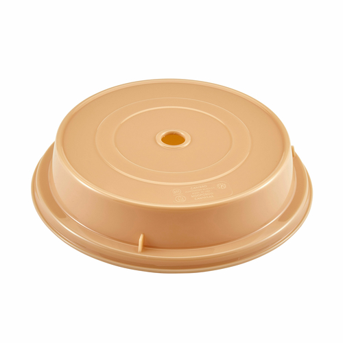 Cambro MDCPC9CW133 9.13" Beige Lightweight Polycarbonate Stackable Round Camwear Camcover - 12/Case