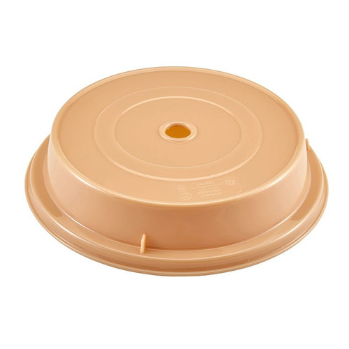Cambro MDCPC9CW133 9.13" Beige Lightweight Polycarbonate Stackable Round Camwear Camcover - 12/Case