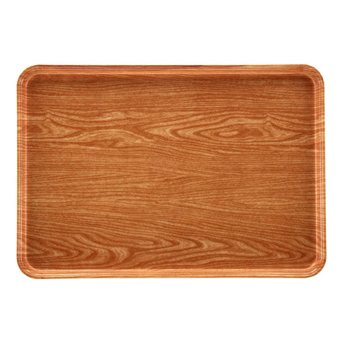Cambro 1318307 12.63" x 17.75" x 0.69" Light Elm Rectangular High-Impact Fiberglass Camtray - 12/Case