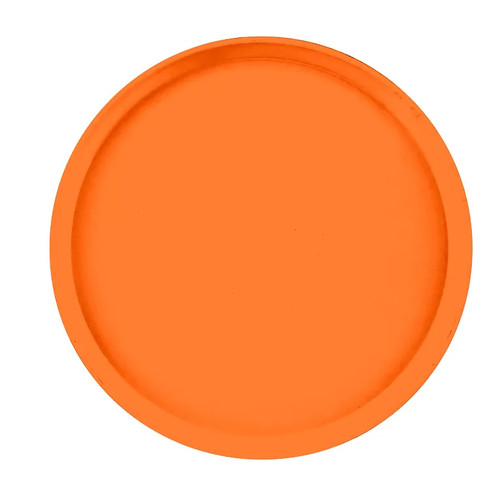 Cambro 1400222 14" Dia. Orange Pizzazz Round Fiberglass Serving Camtray - 12/Case