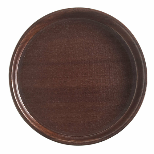 Cambro 1950308 19.25" Dia. Burma Teak Fiberglass Round Serving Camtray - 12/Case