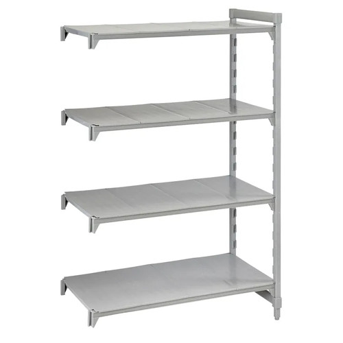 Cambro CPA186072S4480 60" W x 18" D x 72" H Speckled Gray 4 Shelves Solid Camshelving Premium Add-On Unit