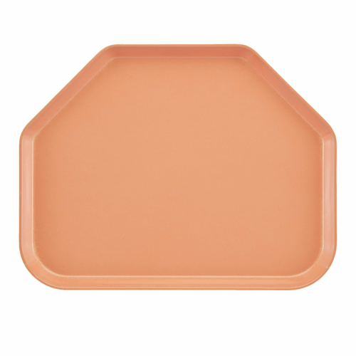 Cambro 1418TR117 14" x 18" Trapezoid Fiberglass Dark Peach Camtray - 12/Case