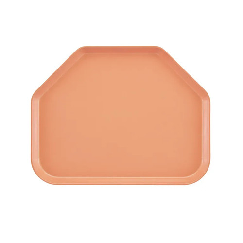Cambro 1418TR117 14" x 18" Trapezoid Fiberglass Dark Peach Camtray - 12/Case