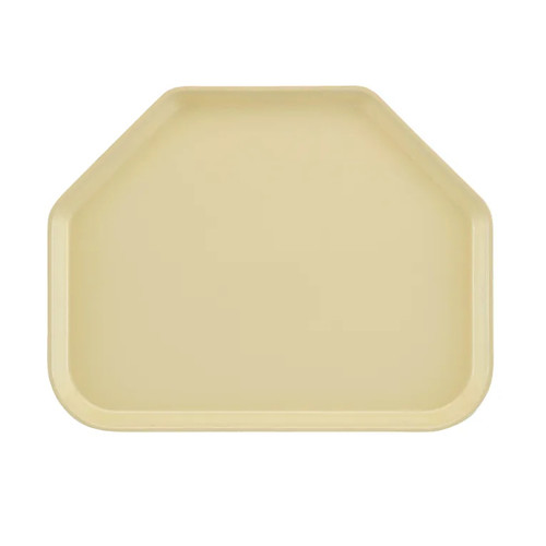 Cambro 1418TR536 14" x 18" Trapezoid Fiberglass Lemon Chiffon Camtray - 12/Case