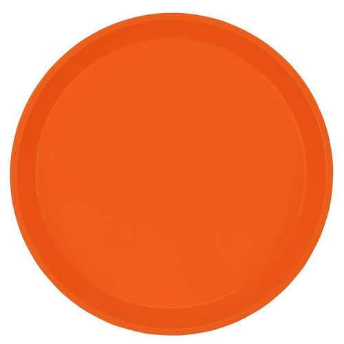 Cambro 1200220 12" Dia. Citrus Orange Round Fiberglass Serving Camtray - 12/Case