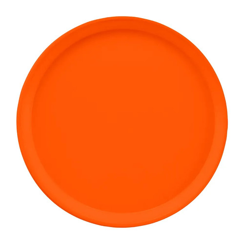 Cambro 1200220 12" Dia. Citrus Orange Round Fiberglass Serving Camtray - 12/Case