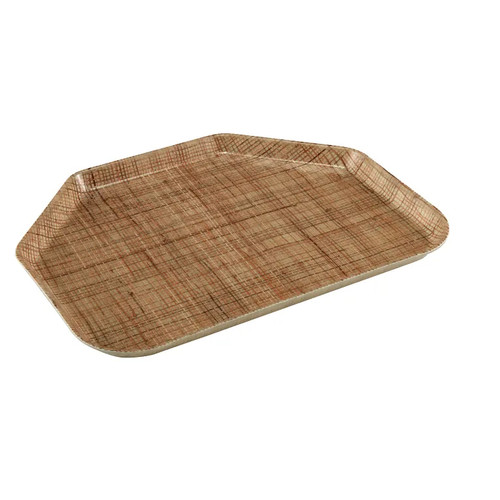Cambro 1418TR204 14" x 18" Trapezoid Fiberglass Rattan Camtray - 12/Case