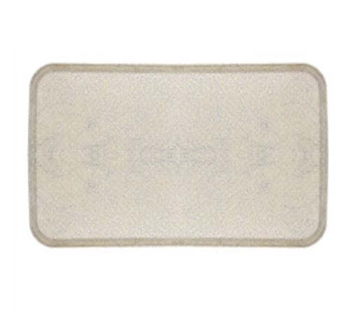 Cambro 1418531 14" x 18" Galaxy Antique Parchment Silver Rectangular High-Impact Fiberglass Camtray