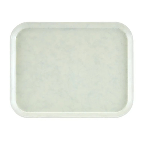 Cambro 1418531 14" x 18" Galaxy Antique Parchment Silver Rectangular High-Impact Fiberglass Camtray - 12/Case