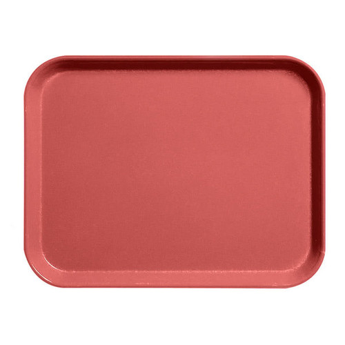Cambro 1216CL675 12" x 16.31" Steel Red Rectangular Fiberglass Stacking Lugs Reinforced Edges Dri-Stak Separators Camlite Tray - 12/Case