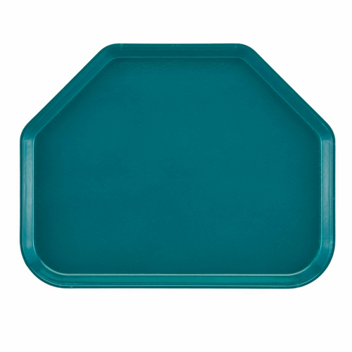 Cambro 1422TR414 14" x 22" Trapezoid Fiberglass Teal Camtray - 12/Case
