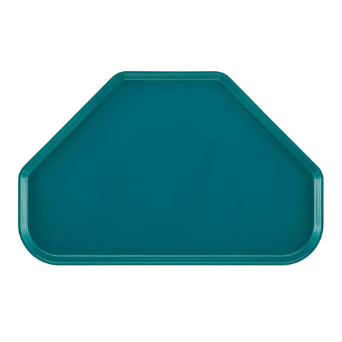 Cambro 1422TR414 14" x 22" Trapezoid Fiberglass Teal Camtray - 12/Case