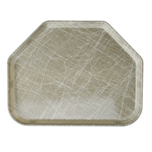 Cambro 1422TR215 14" x 22" Trapezoid Fiberglass Abstract Gray Camtray - 12/Case