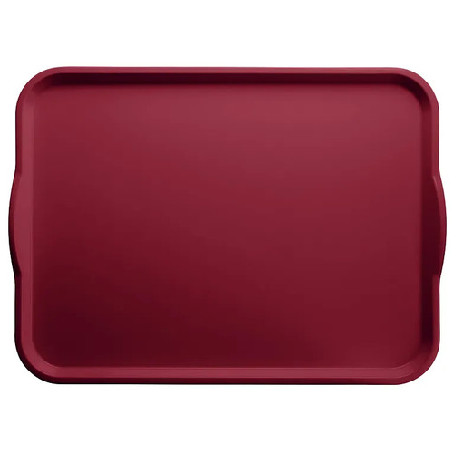 Cambro 1520H505 15" x 20" Cherry Red Reinforced Fiberglass Rectangular Camtray with Handles - 12/Case