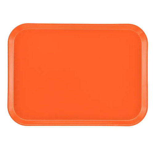 Cambro 1216220 12" x 16.31" Citrus Orange Rectangular High-Impact Fiberglass Camtray - 12/Case