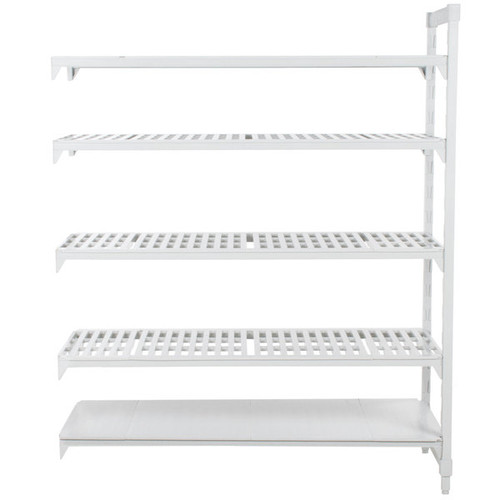 Cambro CPA217284VS5PKG 72" W x 21" D x 84" H Speckled Gray 5 Shelves Vented and Solid Camshelving Premium Add-On Unit