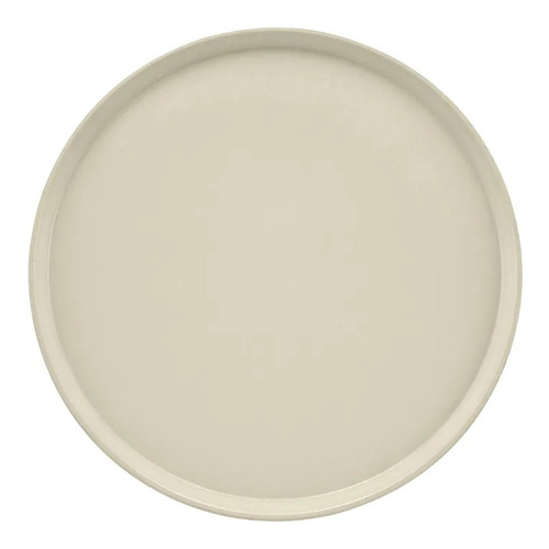 Cambro 1950538 19.5" Cottage White Fiberglass Round Serving Camtray - 12/Case
