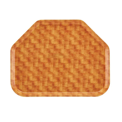 Cambro 1418TR302 14" x 18" Trapezoid Fiberglass Light Basketweave Camtray - 12/Case