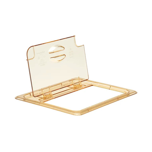 Cambro 20HPLN150 1/2 Size Amber High Heat H-Pan FlipLid Food Pan Cover - 6/Case