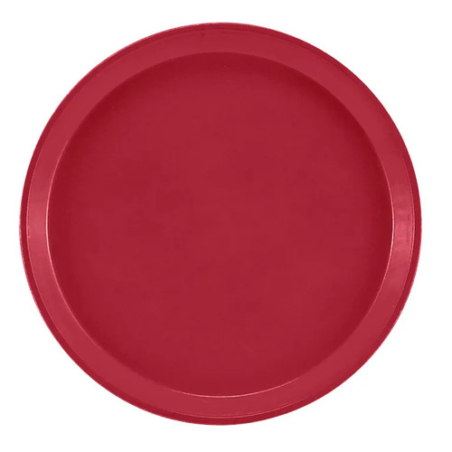 Cambro 1100221 11" Dia. Ever Red Round Fiberglass Serving Camtray - 12/Case