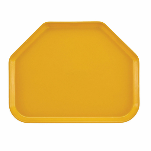 Cambro 1520TR504 14.56" x 19.5" Trapezoid Fiberglass Mustard Camtray - 12/Case