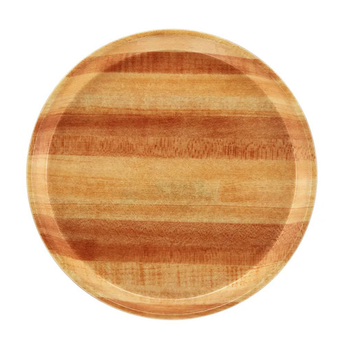 Cambro 1400303 14" Dia. Light Butcher Block Fiberglass Round Serving Camtray - 12/Case