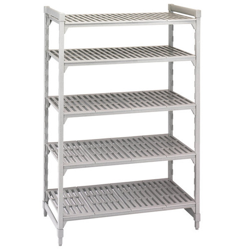 Cambro CPU217272V5PKG 72" W x 21" D x 72" H Speckled Gray 5 Shelves Vented Camshelving Premium Starter Unit