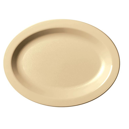 Cambro 120CWP133 12" Beige Polycarbonate Oval Camweare Platter - 24/Case