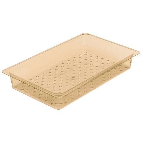 Cambro 13CLRHP150 3" Deep Amber Fits Full Size Food Pans H-Pan Colander - 6/Case