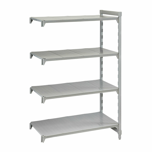 Cambro CPA217284S4PKG 72" W x 21" D x 84" H Speckled Gray Polypropylene 4 Shelves Solid Camshelving Premium Add-On Unit