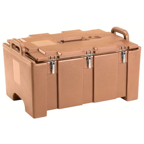 Cambro 100MPC157 40 Qt. Coffee Beige Polyethylene Top Loading Full Size CamCarrier