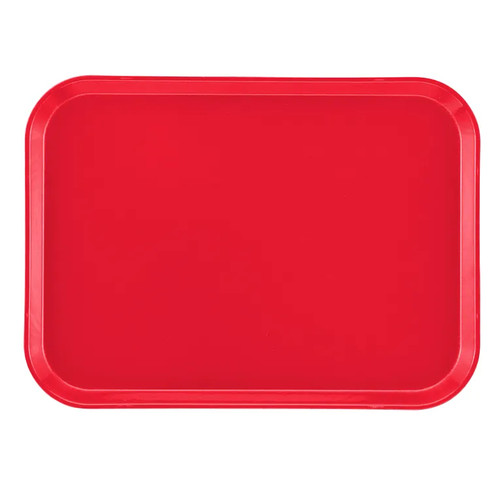 Cambro 1216510 12" x 16.31" Signal Red Rectangular High-Impact Fiberglass Camtray - 12/Case