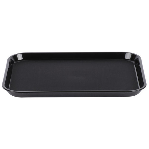 Cambro PT1014110 10.56" x 13.63" Polypropylene Black Rectangular Polytread Tray - 24/Case