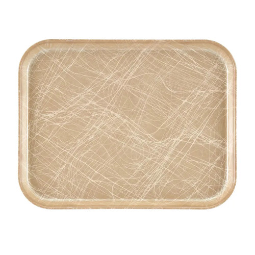Cambro 1520214 15" x 20.25" Rectangular Fiberglass Abstract Tan Camtray - 12/Case
