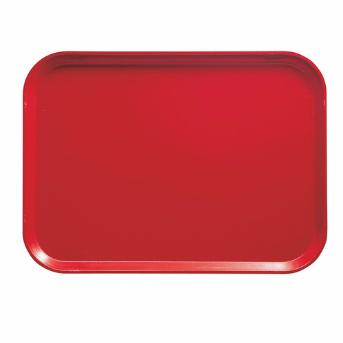 Cambro 1622510 16" x 22" Rectangular Fiberglass Signal Red Camtray - 12/Case