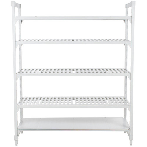 Cambro CPU216084VS5PKG 60" W x 21" D x 84" H Speckled Gray 5 Shelves Vented and Solid Camshelving Premium Starter Unit
