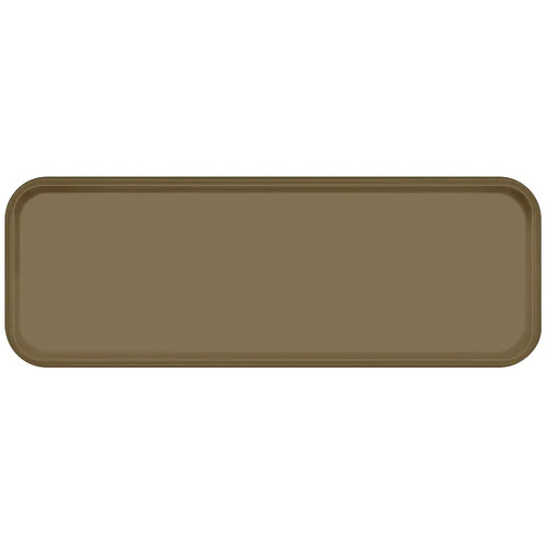 Cambro 926513 8.875" x 25.563" x 1" Bay Leaf Brown High-Impact Fiberglass Rectangular Camtray - 12/Case